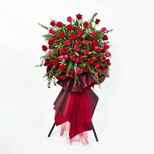 Congratulatory Flower Stand - Rosy Success