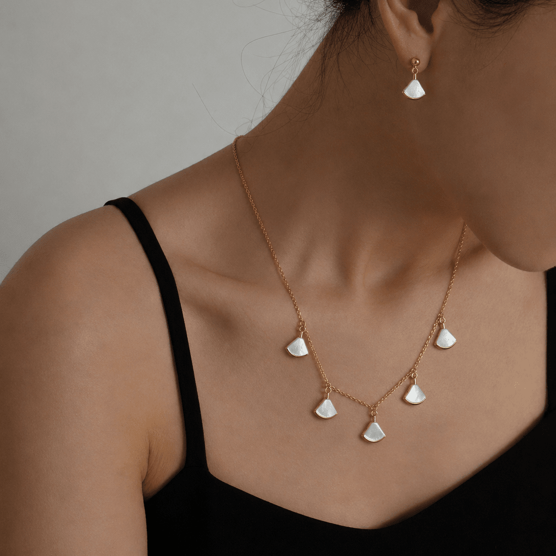 Luna Petal Cascade Set - Necklace & Earings