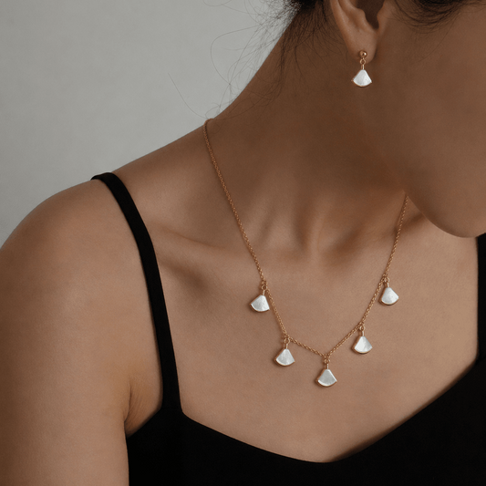 Luna Petal Cascade Set - Necklace & Earings