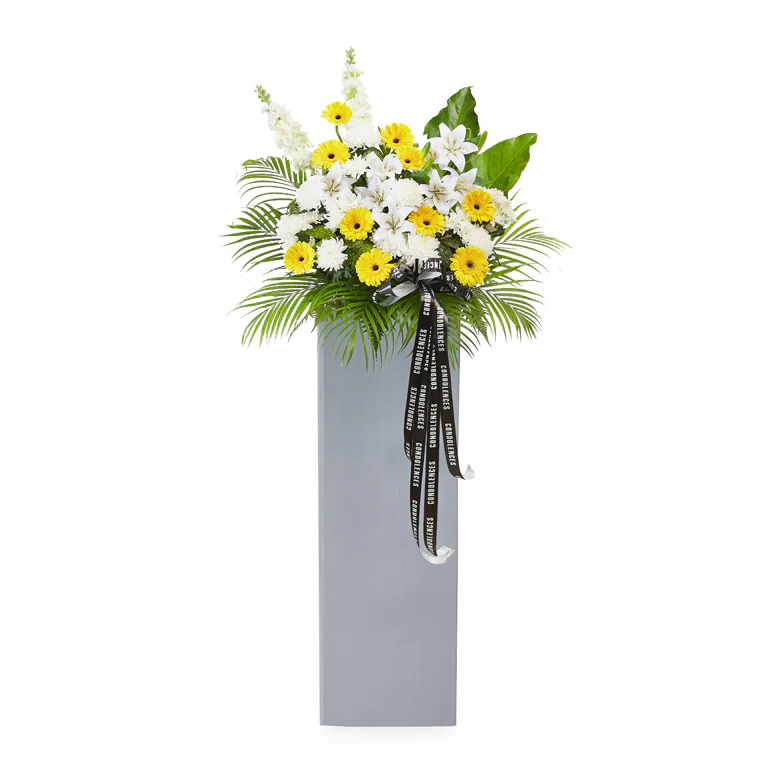 Sympathy Flower Stand – Golden Light