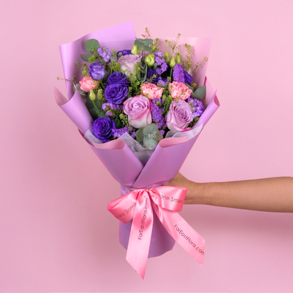 MD05 Cherished Grace - Rose & Eustoma Flower Bouquet