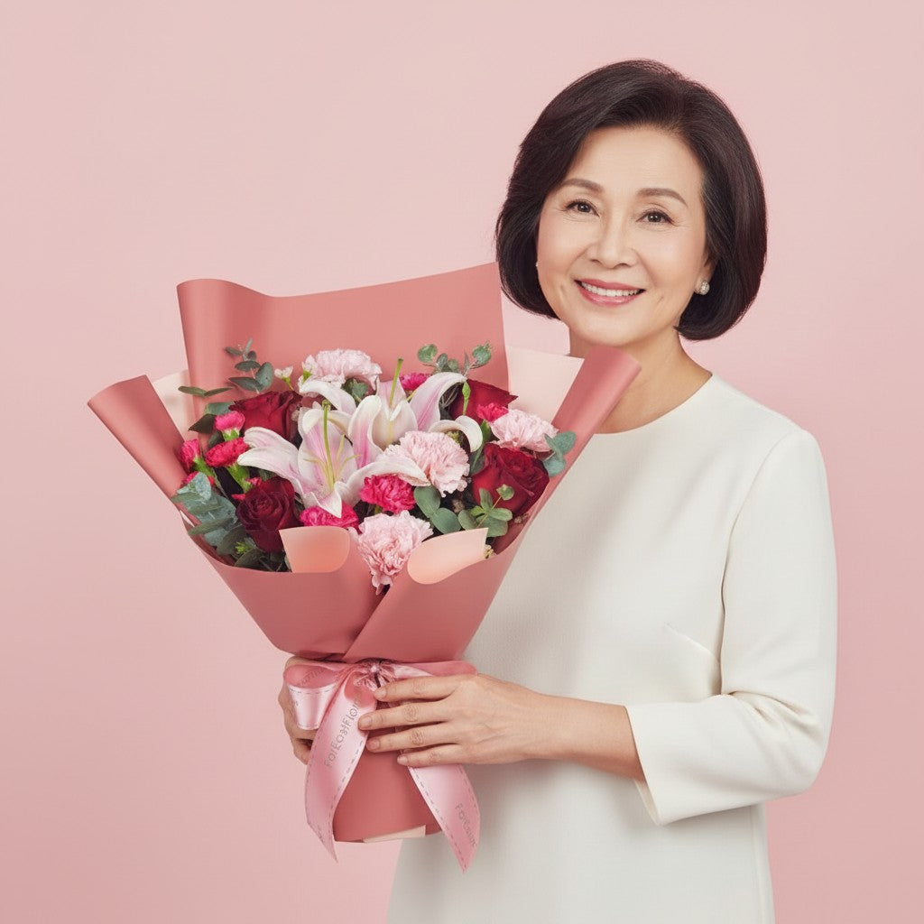 MD07 The Loving Kind - Lily, Carnation & Rose Flower Bouquet