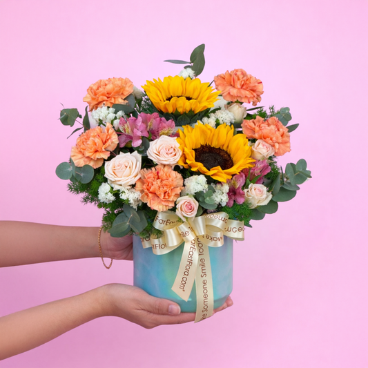 MD13 Everyday Sunshine - Sunflower & Carnation Flower Bouquet