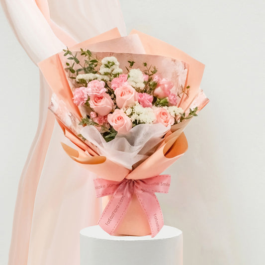 MYMDG02 Rosy Embrace Roses | Mother's Day Bouquet | Far East Flora Malaysia