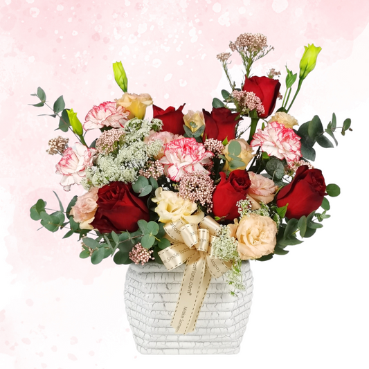 MYMDG34 - Enduring Care - Roses & Carnations - Flower Arrangement