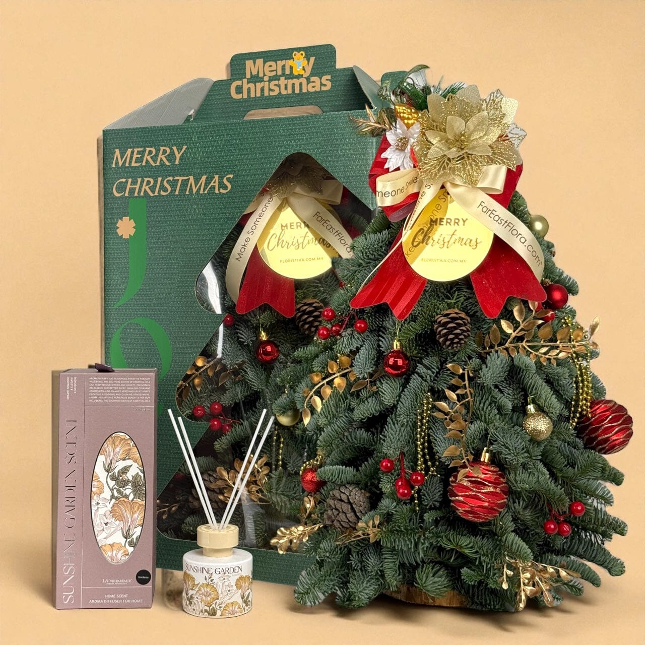 Mini Christmas Tree with Decoration (50cm) Reed Diffuser Gift Set