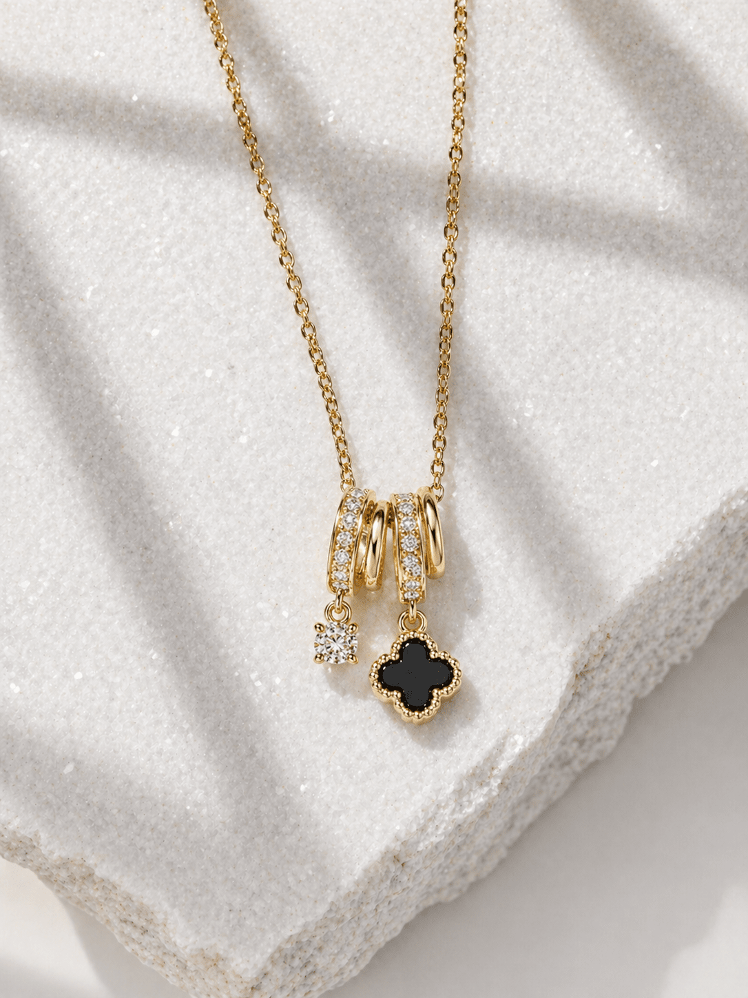 Midnight Clover Necklace (18 - 20cm)