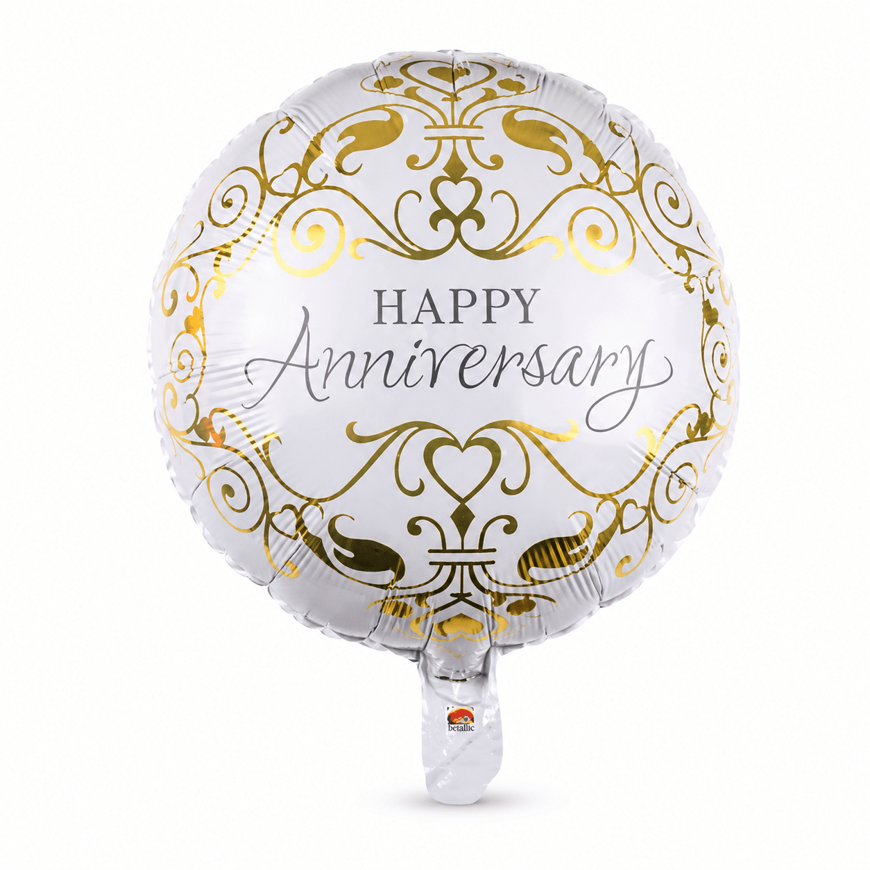 White & Gold “Happy Anniversary” Foil Balloon