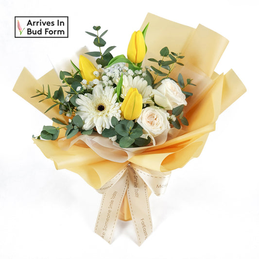 Cheerful Felicity – Yellow Tulip Bouquet | Far East Flora Malaysia