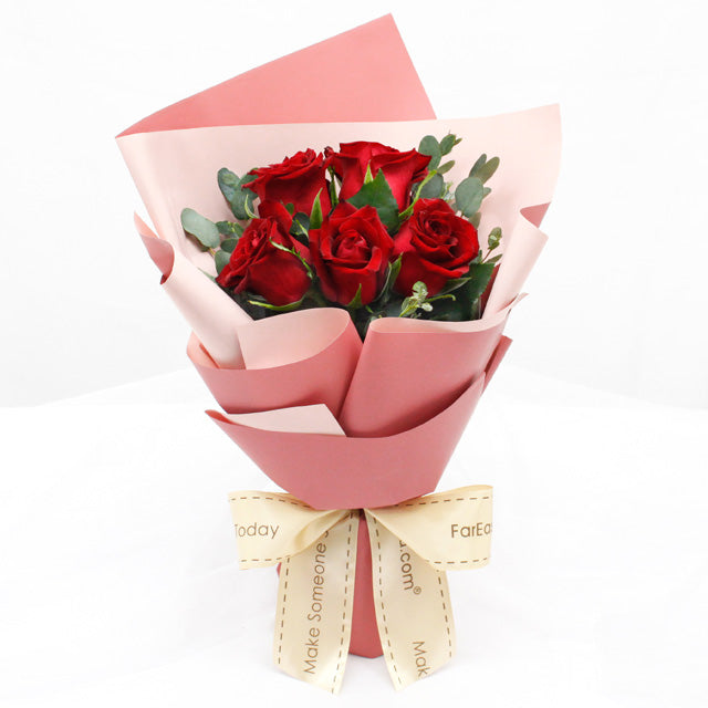 Crimson Delight - Petite Rose Flower Bouquet | Far East Flora Malaysia