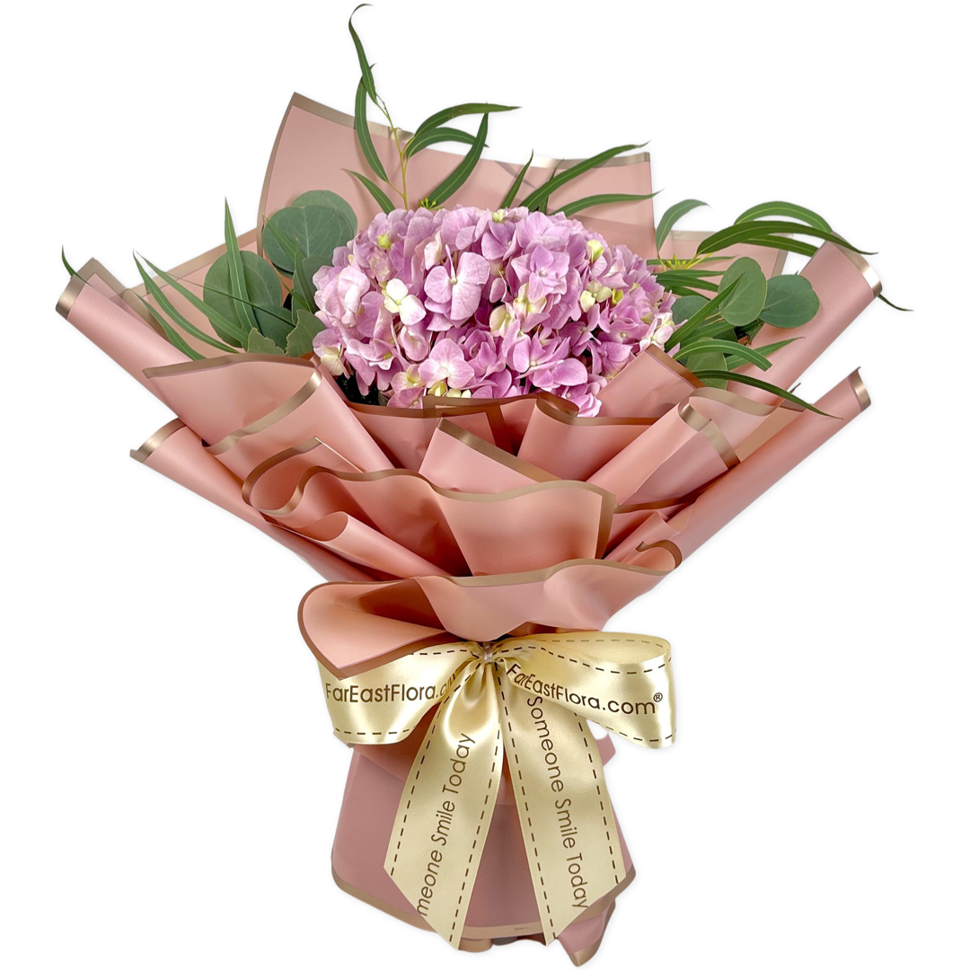 Sincere Love - Pink Hydrangea Flower Bouquet | Far East Flora Malaysia